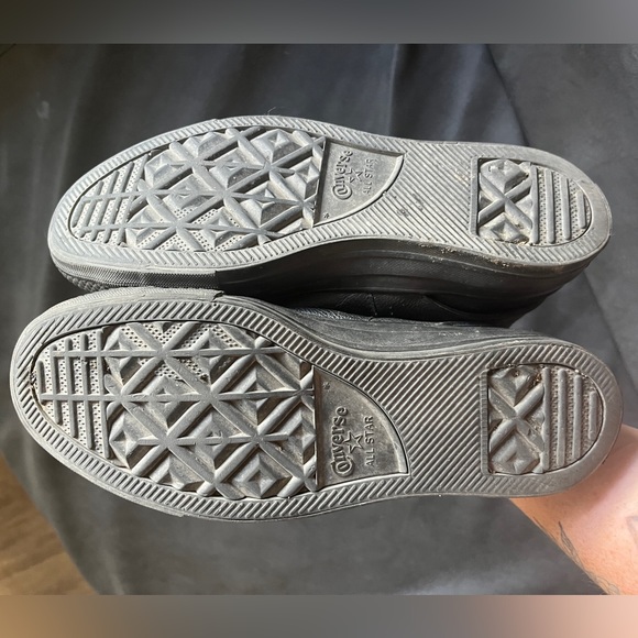 Converse All Star Black Leather high tops - Picture 5 of 8